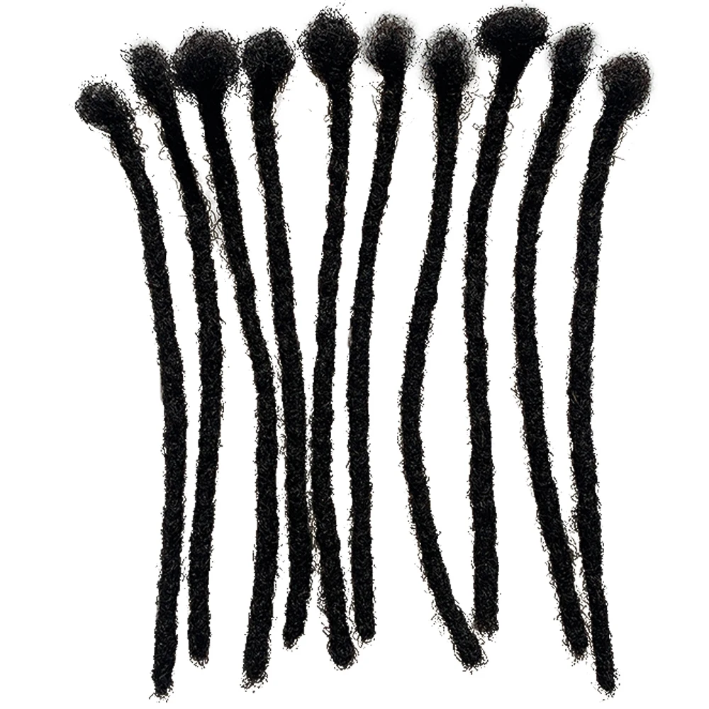 남성/여성용 100% 인모 핸드메이드로 만든 Dreadlock 익스텐션, 염색 및 표백 가능 0.4cm 100locs/팩