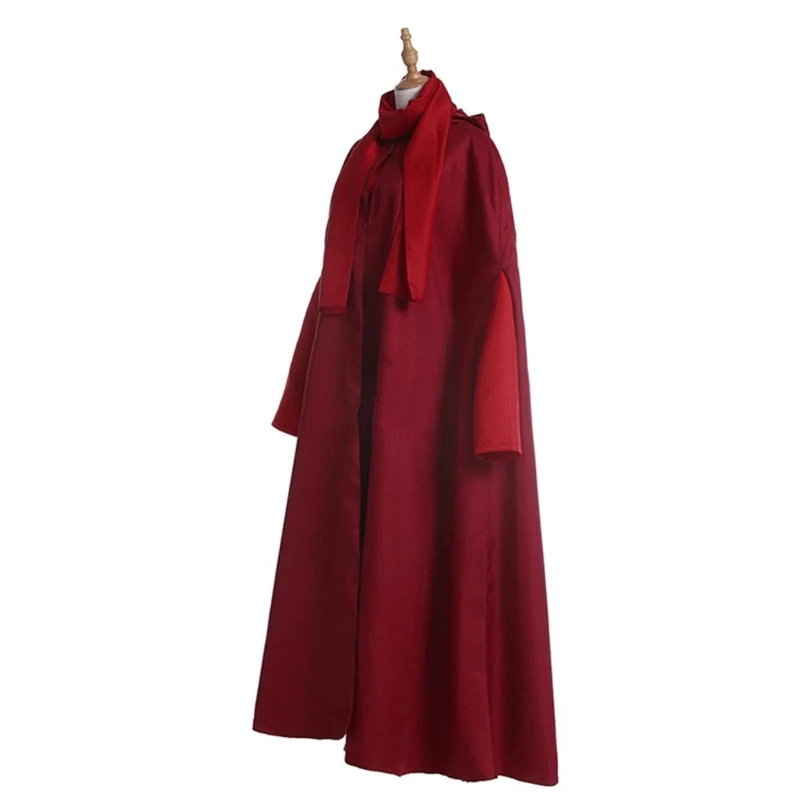 The Handmaid's Tale Cosplay Costume Handmaid Offred Women Red Cloak Dress Scarf White Hat Set Halloween