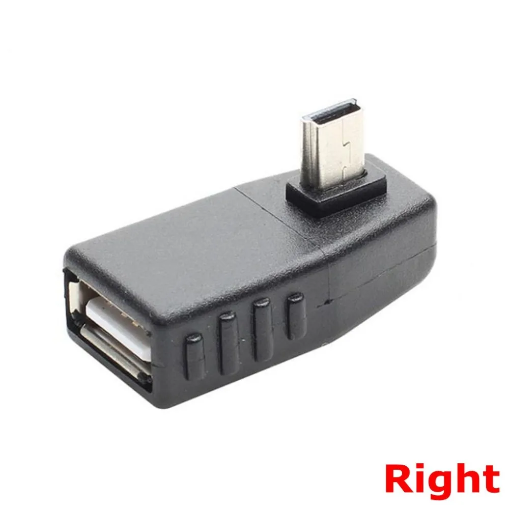 Mini USB 5-pinowe złącze męskie do USB żeńskie 90 stopni Adapter OTG do synchronizacji danych do samochodu MP3 MP4 telefon komórkowy z dyskiem