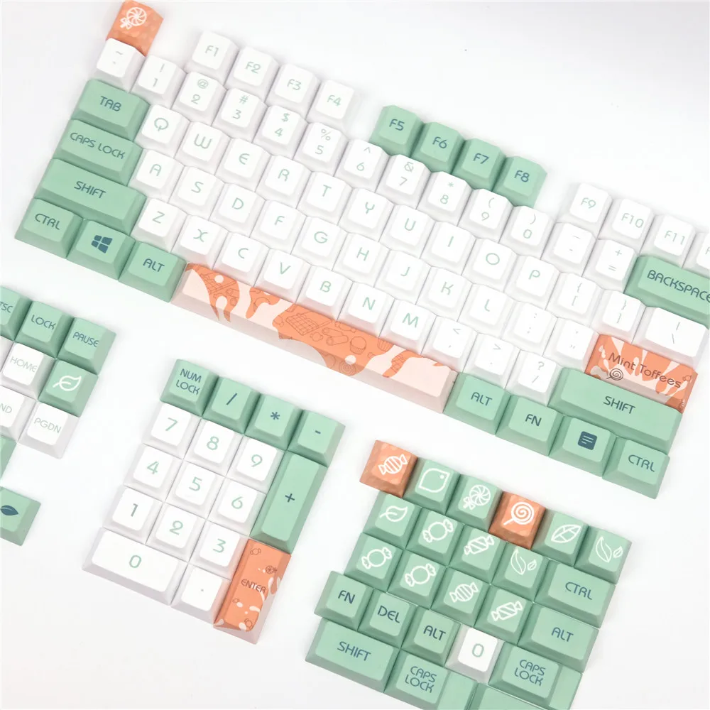 Original Mint Toffee Keycaps Mechanical Keyboard Keycap PBT Key Cap Cherry Profile Dye Sublimation Customized