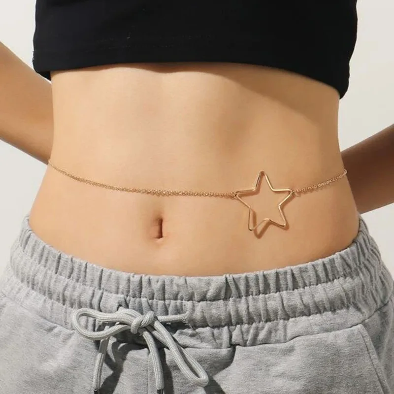 Body Jewelry Star Waist Chain for Women Belly Chain Punk Fashion Bikini Sexy Dress Beach Accessories Luxury Goth Best Gift Girl