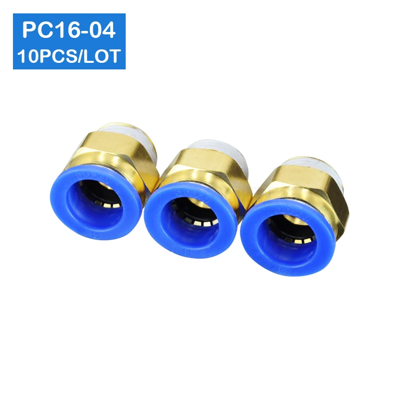 HIGH QUALITY  10pcs a lot BSPT PC16-04,16mm to 1/2\' Pneumatic Connectors male straight one-touch fittings