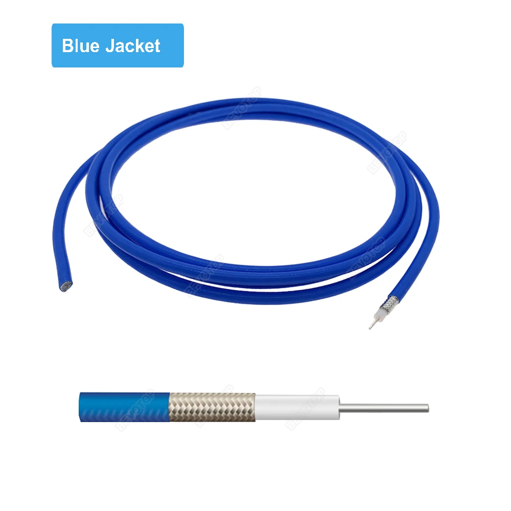 Blue RG402 Coaxial Cable Connector Semi-rigid Flexible RG-402 Coax Pigtail with Jacket RF Pigtail Jumper 0.5M 1M 5M 10M or Cu