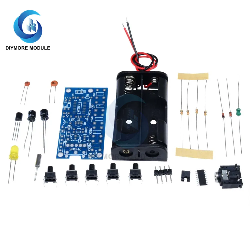 76-108MHZ FM Radio DIY Kit Set Wireless Radio Audio Receiver 1.8-3.6V Electronic Circuit PCB For Learning Welding