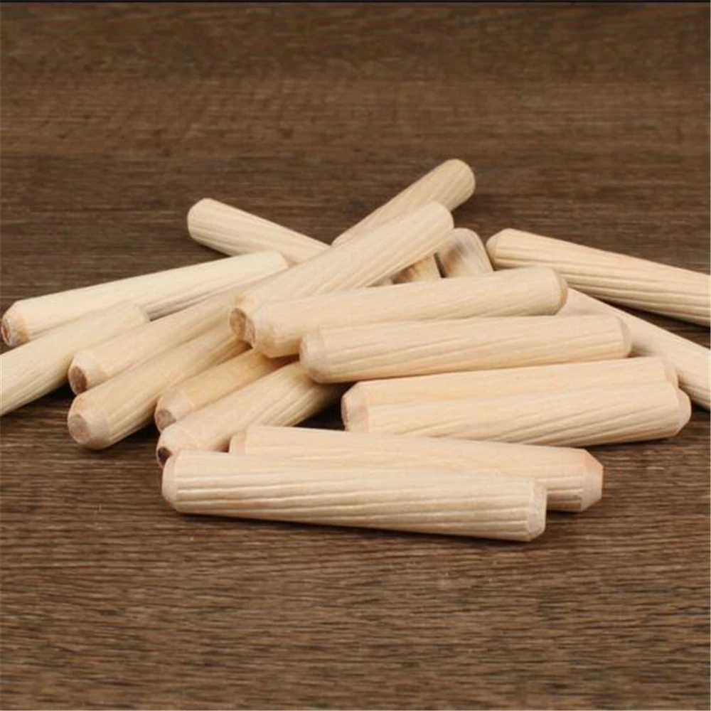 Bastone di legno rotondo pezzo di collegamento per mobili tappo per fori per la lavorazione del legno bastone di legno strumento per la lavorazione del legno con cuneo in scatola