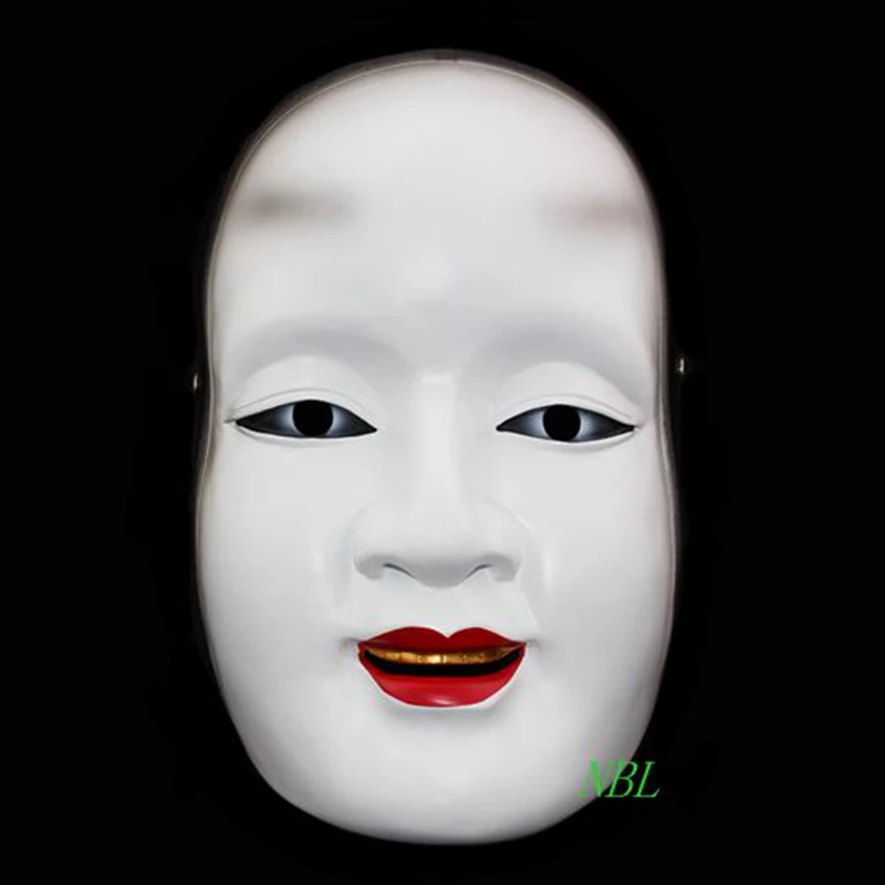 

Japanese Noh Shite Dance Drama White Mask Japan Noh Drama Sun Cilang Full Face Masquerade Party Cosplay Props Resin Masks