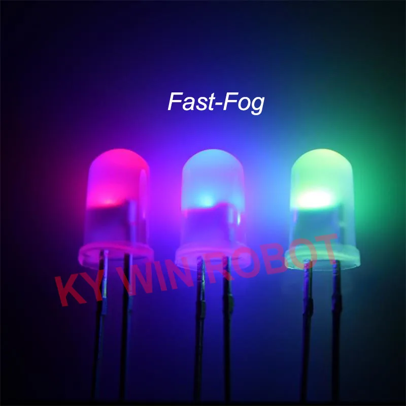 20pcs/lot F5 5mm Fast/Slow RGB Flash Red Green Blue Rainbow Multi Color Light Emitting Diode Round LED Full Color DIY