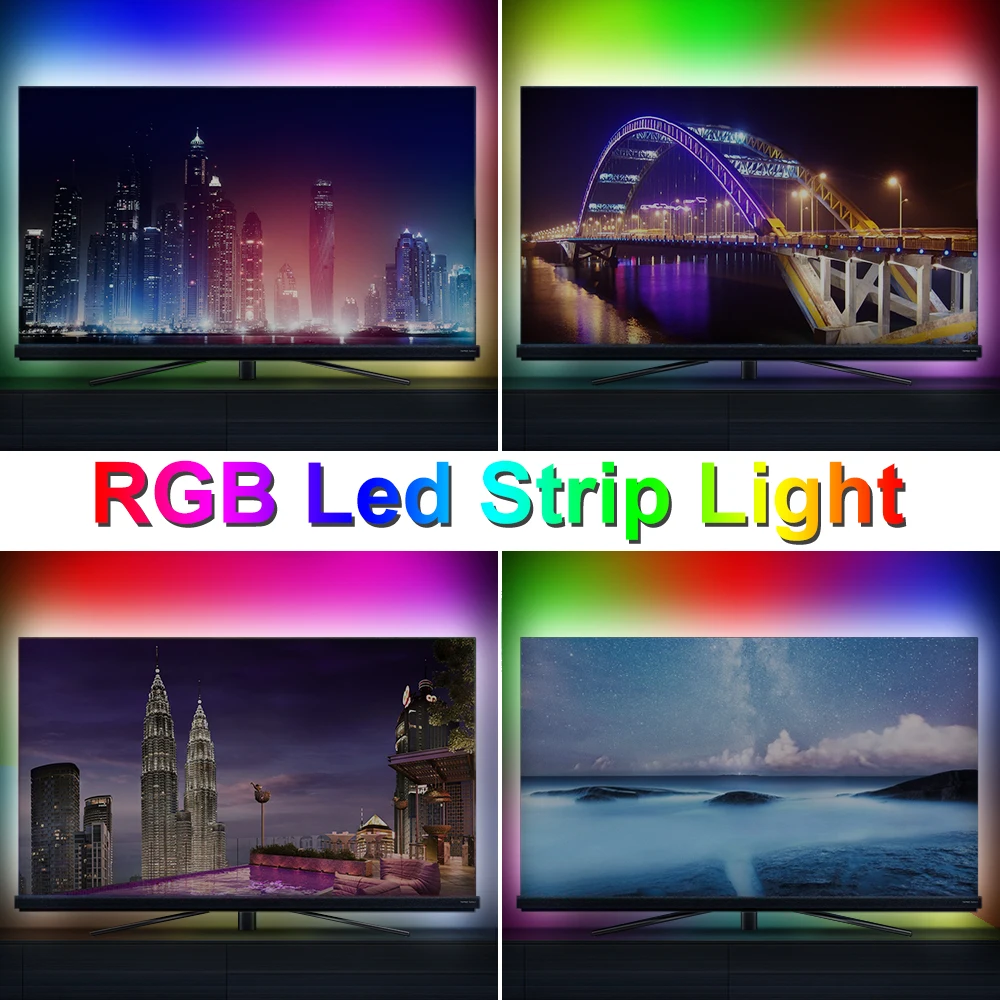 LED RGB Lamp Tape Ribbon 5V USB Light Strip LED Flexible Lamp RGB Remote Control Waterproof BackLight Brighter 0.5 1 2 3 4 5 M
