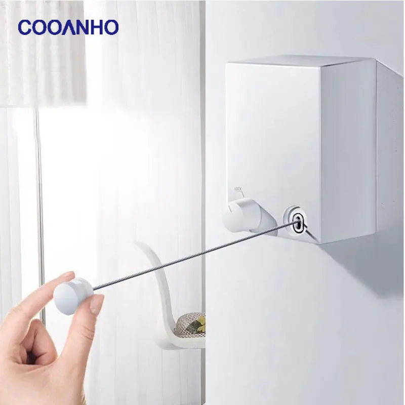 

COOANHO Retractable Clothesline, Heavy-Duty Clothes Dryer And Laundry Line | Wall-Mounted | Retractable Clothes Drying Rack