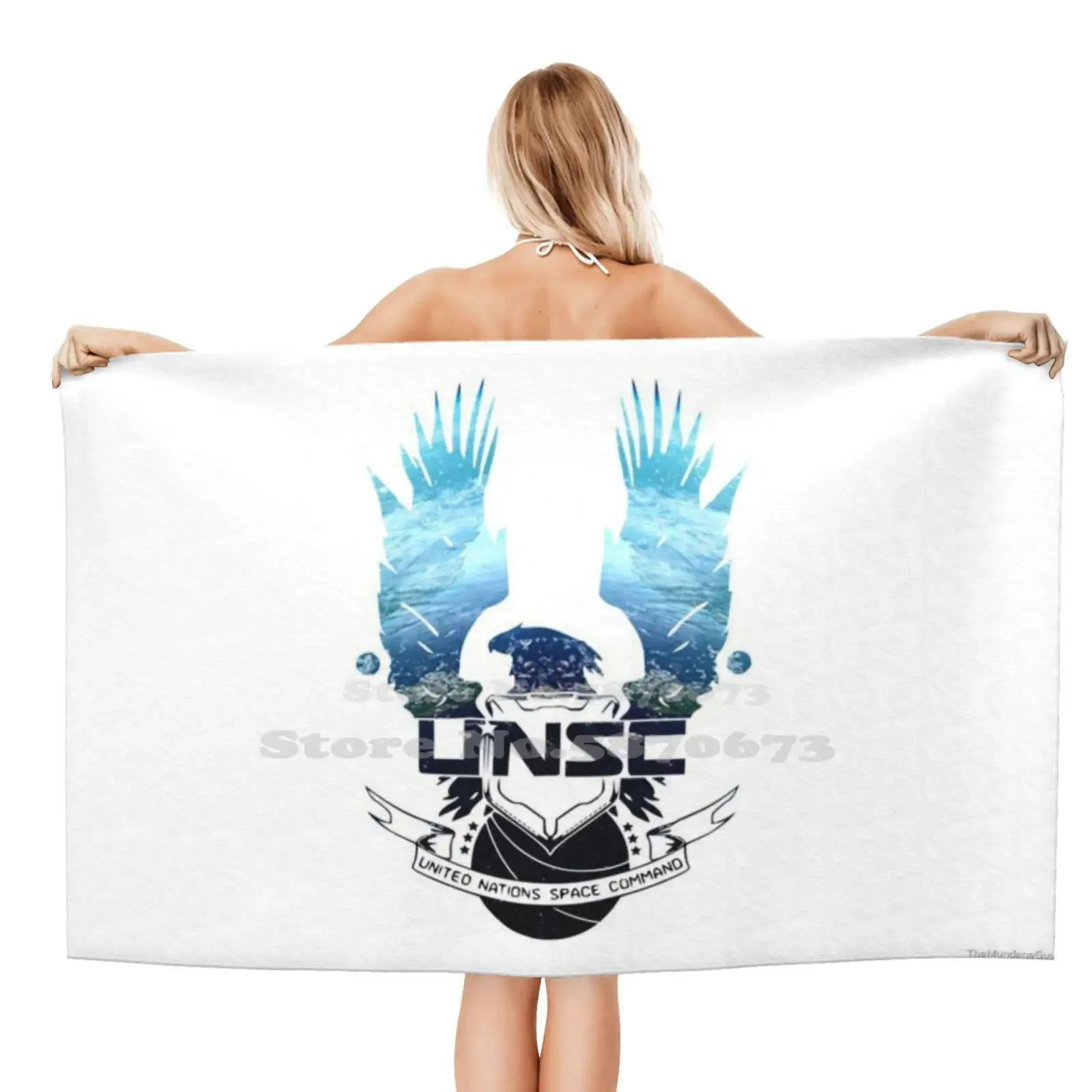 Unsc Earth Background Logo Soft Comfortable Bath Towel Outdoor Unsc Odst 2 3 Master Chief Xbox Bungie Cortana 4 Reach 117