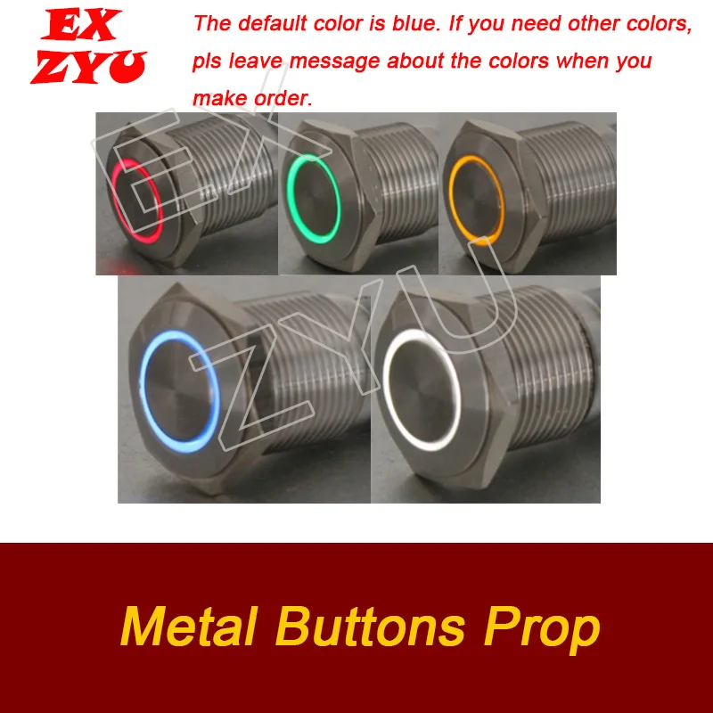 Colorful Metal Button Prop Real Life Escape Room Press Them to Open Door and Get the Clues Chamber Game