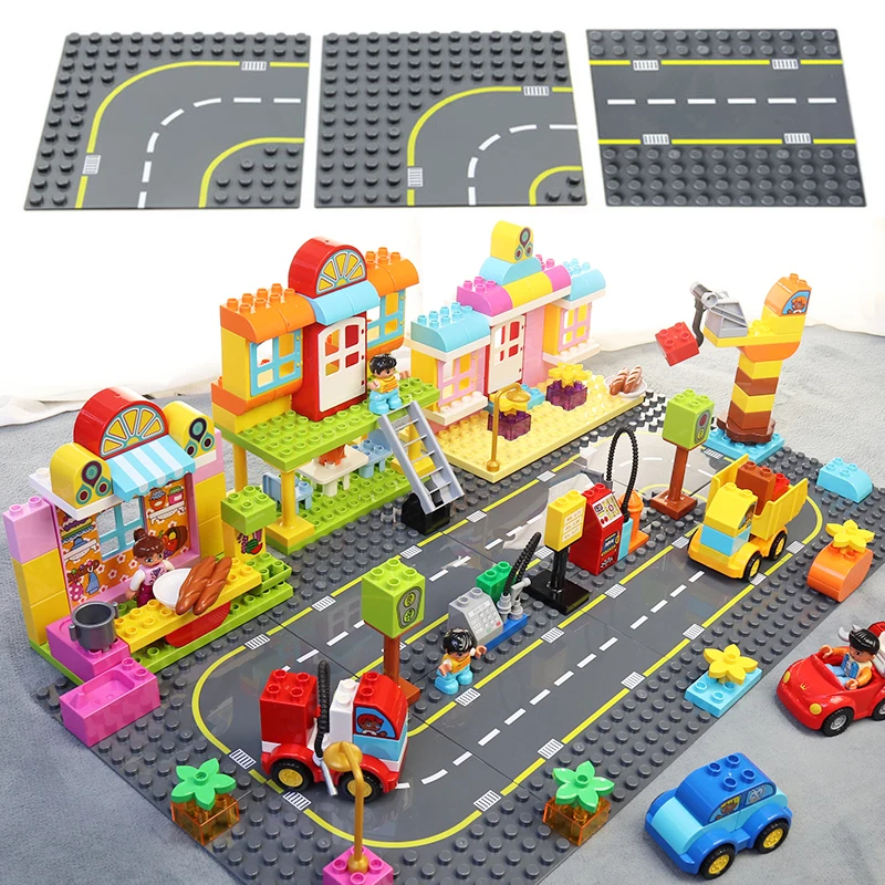 Big Building Blocks Accessories DIY Bricks City Construct Road Street Base Plates Sets Educational Toys For Children Kids Gift