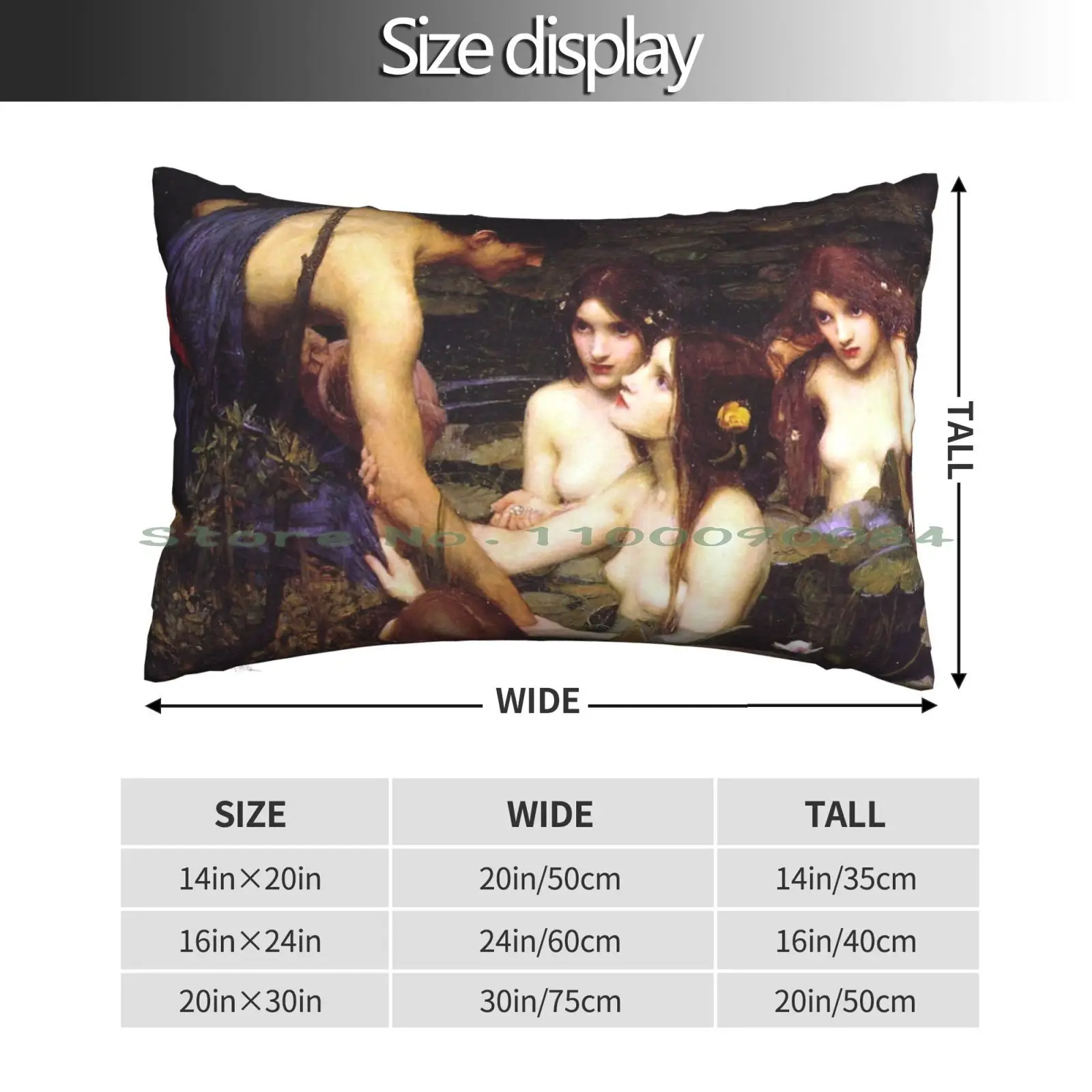 Hylas And The Nymphs-John William Waterhouse Pillow Case 20x30 50*75 Sofa Bedroom Funny Record Awesome For Music Fans Kylie