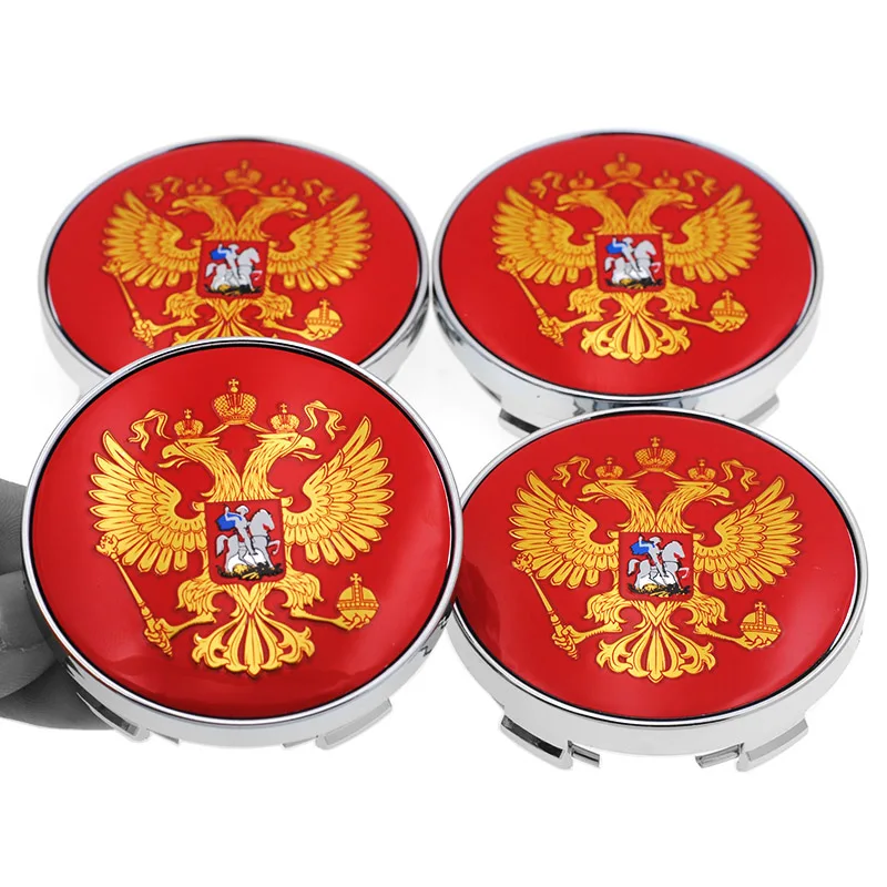 4Pcs 60mm Russian National Shield Logo Emblem Car Wheel Center Cap For LADA TOYOTA NISSAN Hyundai KIA Ford BMW Rim Hub Cover