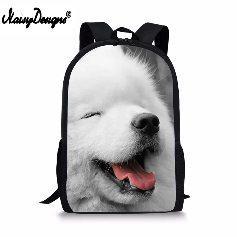 Backpack Childrens School Bags for Teenage Girls Samoyed Dog Schoolbags Kids Bookbag 3D Cartoon Animal Backpack Mochila