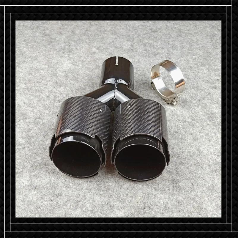 

1 Piece Real Carbon fiber+Stainless Steel For Akrapovic Exhaust Pipes Muffler tip Car Universal Glossy Grilled Black Nozzles