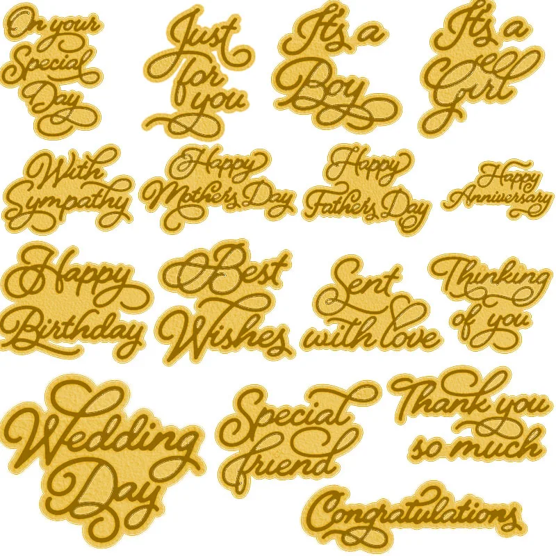 

2019 Various Blessing Words Pattern Metal Cutting Dies Scrapbooking Dies Handcrafts Paper Card DIY Cut Dies