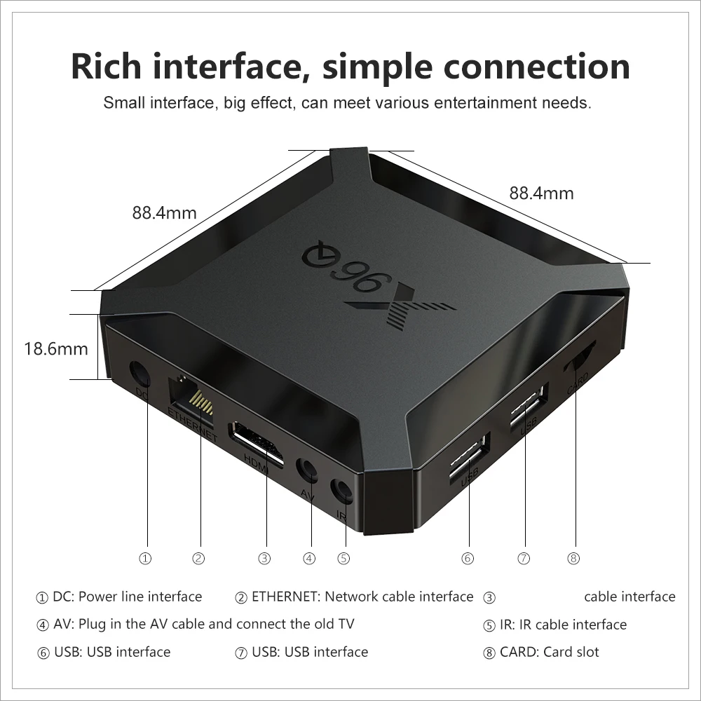 X96Q Android 10กล่องทีวี Allwinner H313 2GB 16GB 2.4GHz WiFi 4K 60fps กล่องสมาร์ททีวี Gaming 3D วิดีโอสมาร์ท TVBOX ชุดกล่องด้านบน H96max