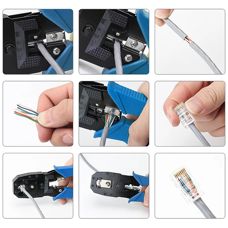 RJ45 RJ11 RJ12 CAT5 LAN Network Tool Kit Set Cable Wire Tester Stripper Crimp Crimper Multifunctional Plier