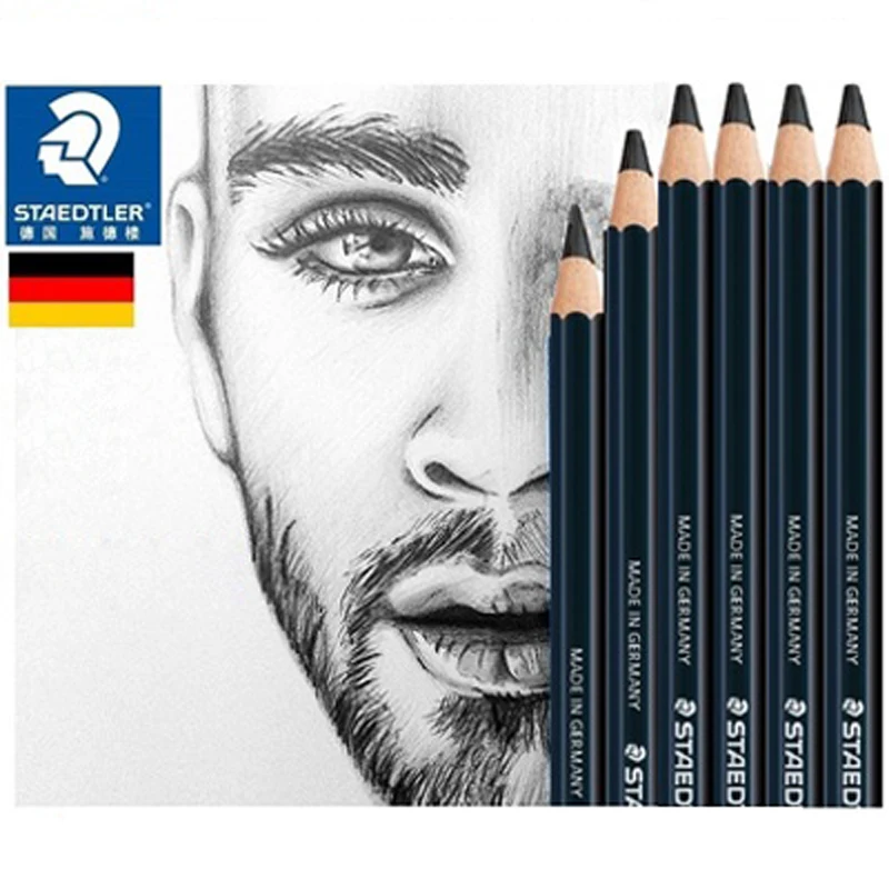 12 pcs Staedtler 100B Pencil Professional Drawing Pencils Student Sketch Pencils Charcoal Pencil School Stationery Office Supply