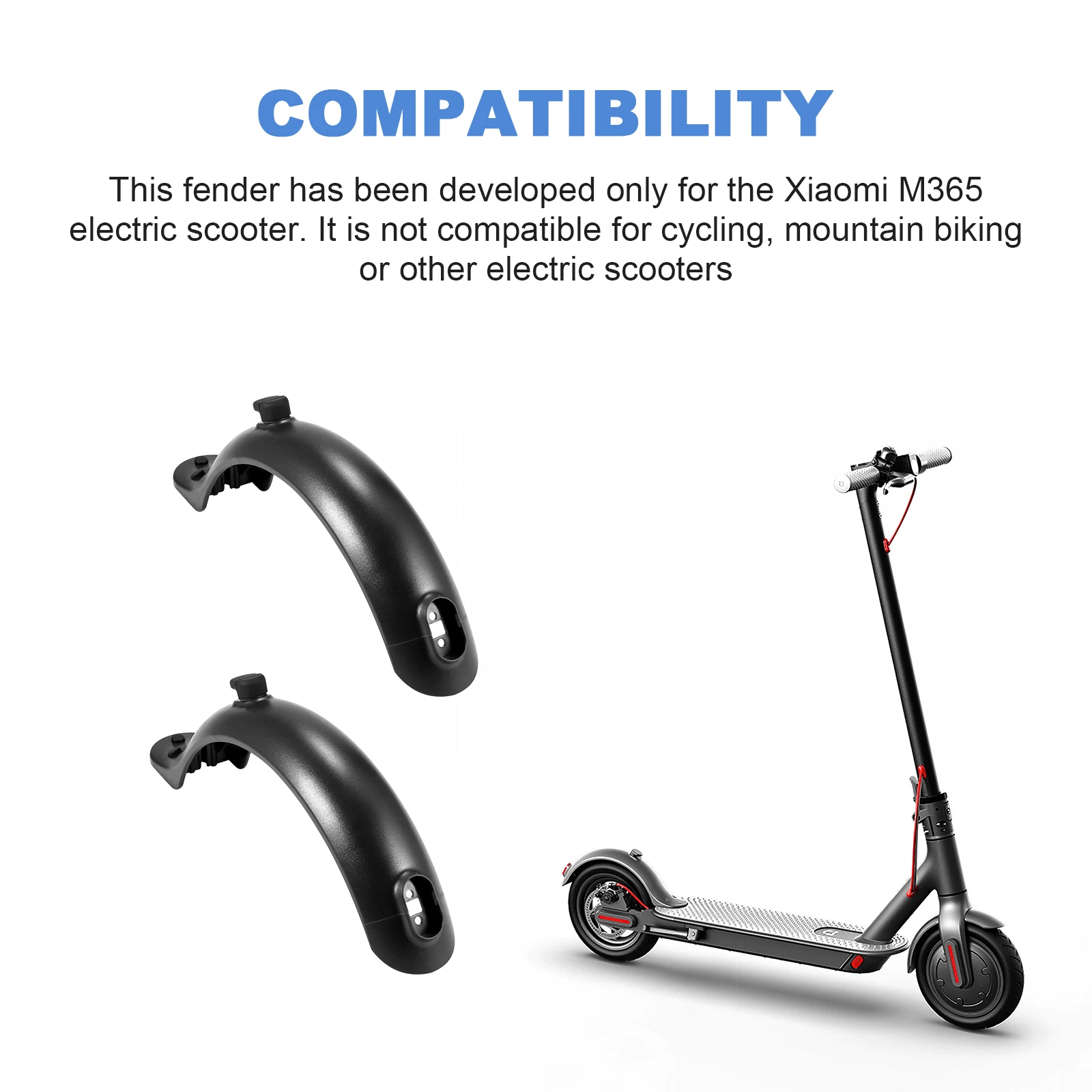 Electric Scooter Rear Mudguard Rear Fenders Compatible With For Xiaomi M365 Water Baffle Rear Water Shield Tyre Splash Guard