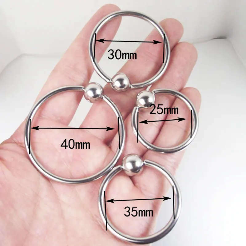 1 Piece Big Size Stainless Steel PA Rings Captive Bead Hoop Ring Lip Ball Nose Rings Body Piercing Jewelry