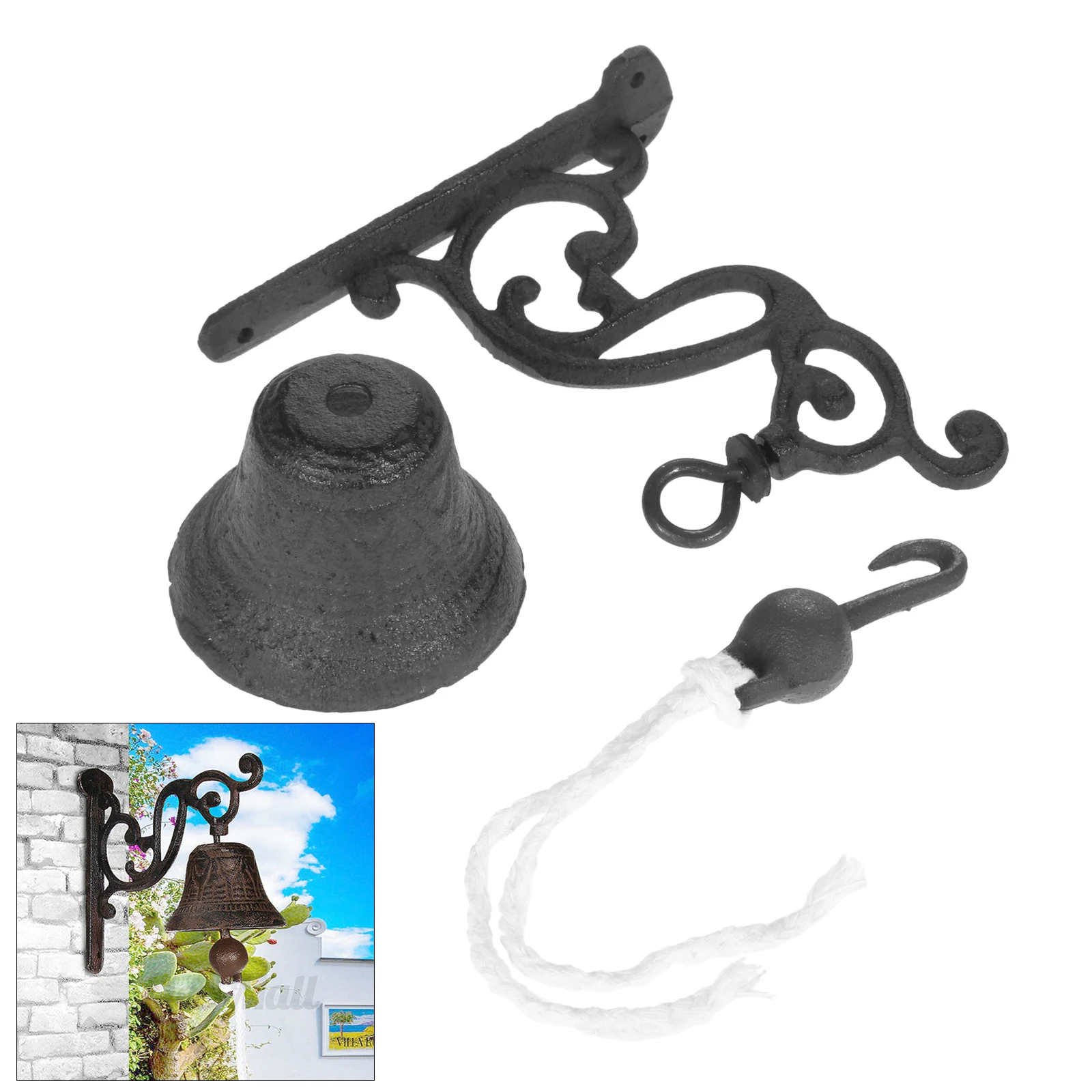 

1set Iron Flower Branch Door Ring Bell Wall Decor Front Door Decor Garden/Home/Bar/Restaurant/Cafe/Shop Outdoor Entrance Welcome