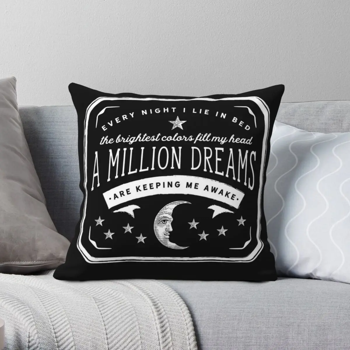 A Million Dreams The Greatest Showman Square Pillowcase Polyester Linen Velvet Pattern Zip Decor Sofa Cushion Cover 18