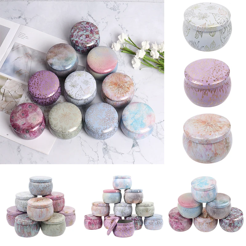 Barattoli di latta per candele in metallo Vintage caffè tè spezie caramelle contenitore di gioielli contenitore di regalo gioielli scatola di caramelle scatole di immagazzinaggio piccole lattine