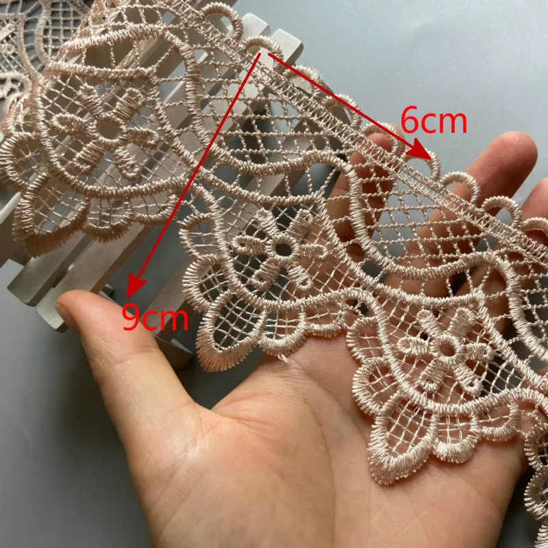 

2 yards Lace Trim Ribbon for Home Textiles Curtains Sofa Covers Cushions Embroidered Tape Trimmings Polyester Sewing Lace Fabric