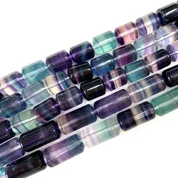 Natural Fluorite Stone Beads 15'' Column Tube DIY Loose Beads For Jewelry Making Beads For Women Necklace Earring Bracelet Gift