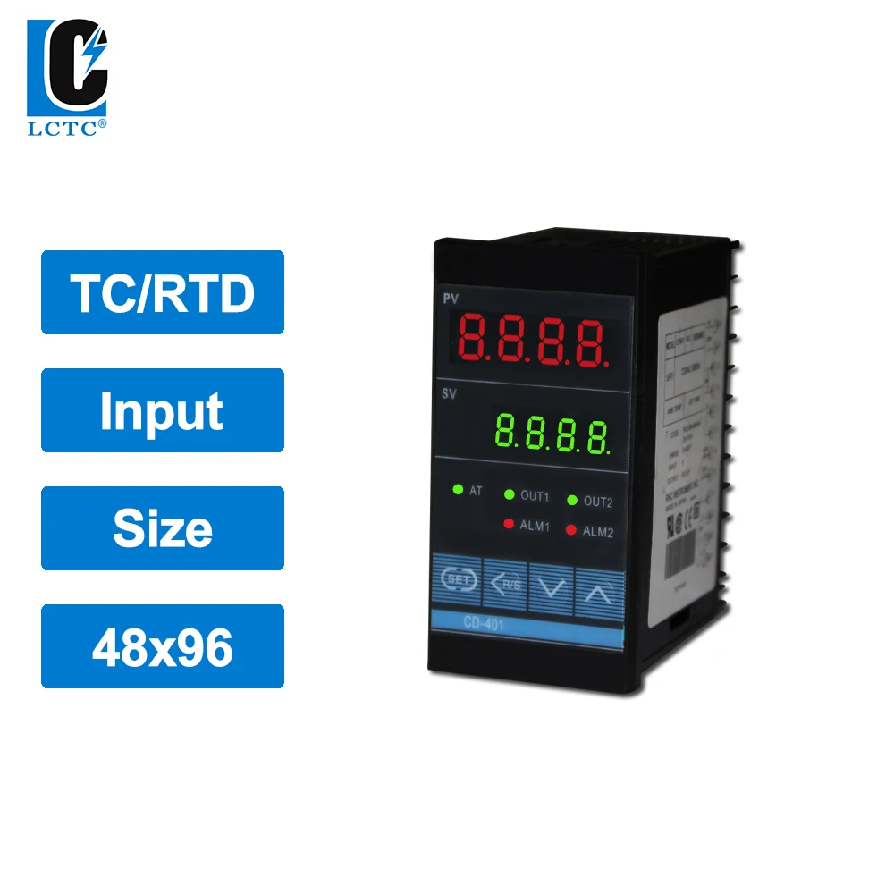 

TC/RTD input CD401 48x96mm SSR/Relay/4-20mA/0-10V output RKC Industrial intelligent PID temperature controller