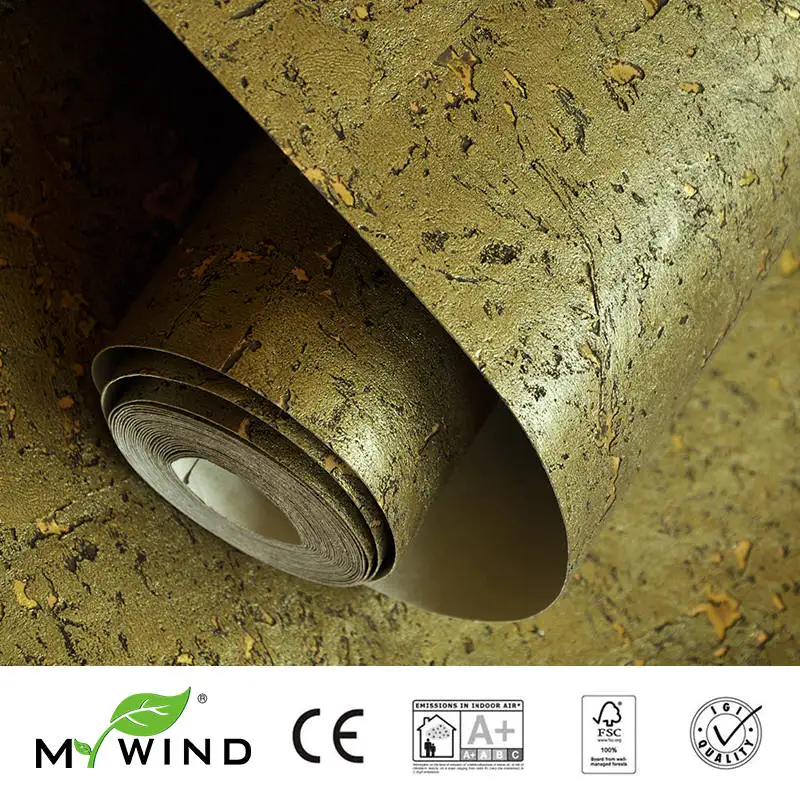 

MYWIND Gold Luxury Decoration 100% Natural Material Safety Innocuity 3D Wallpaper In Roll Decor European Aristocracy