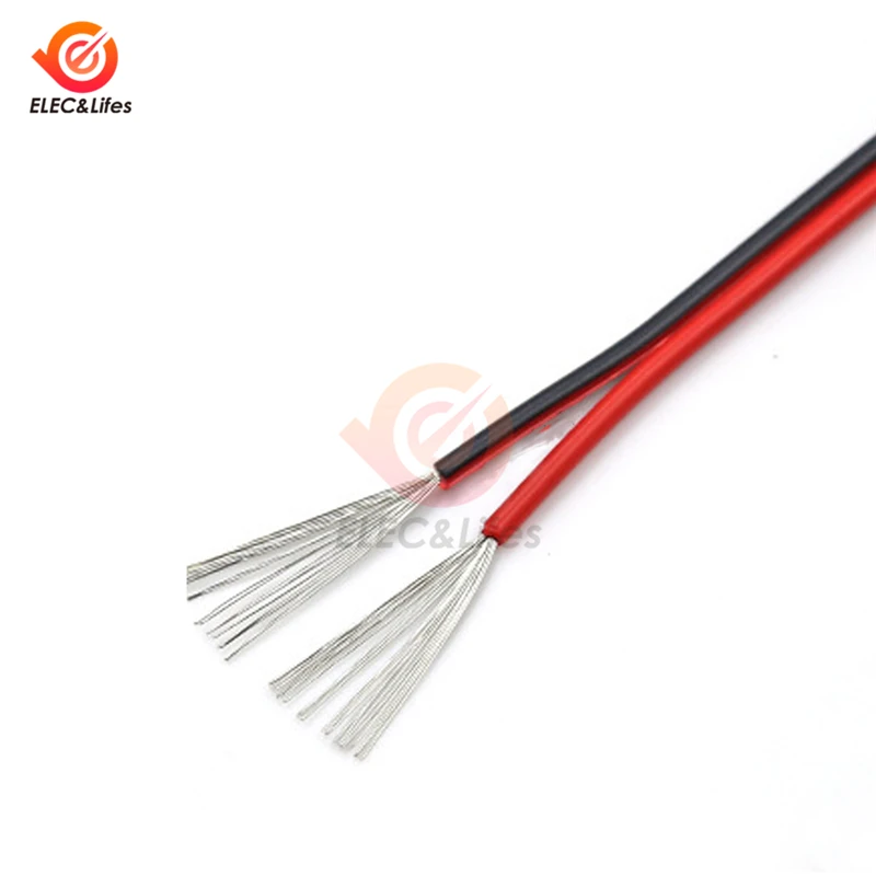 10 Meters 18/20/22/24/26 Gauge AWG 2 Pin Electrical Automotive Wires Tinned copper speaker Red Black Cable LED Car Electric Wire