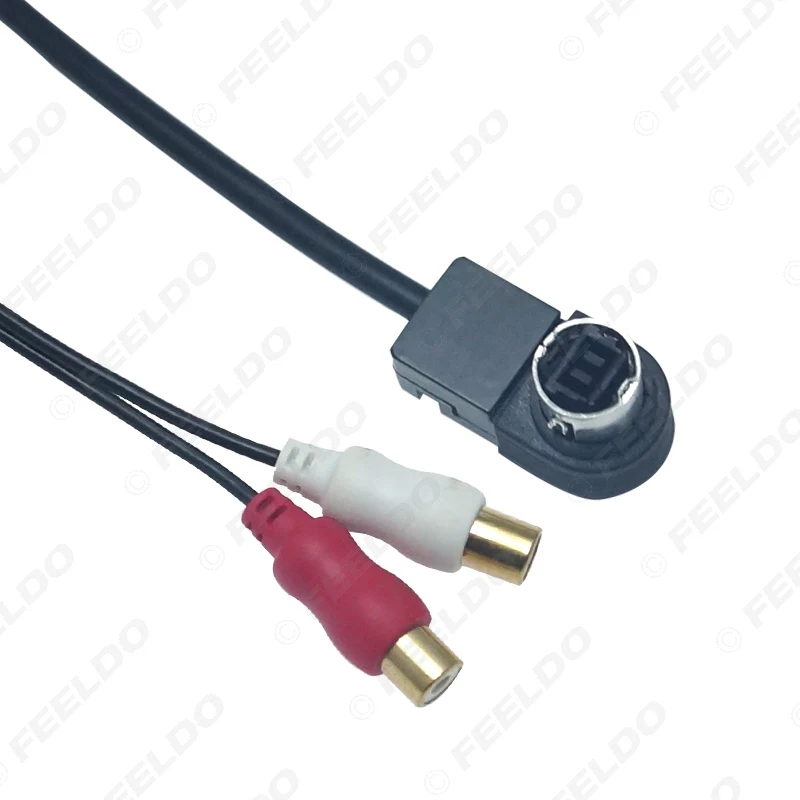 FEELDO 1PC Car Audio Radio Aux-in 2RCA Cable AUX Adapter for Alpine KCA-121B JVC Ai-net Player 9887 105 117 9855 #FD6250