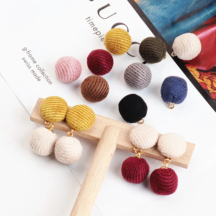 DIY handmade jewelry accessories flannel winter, with hanging ball earrings hair rope pendant material