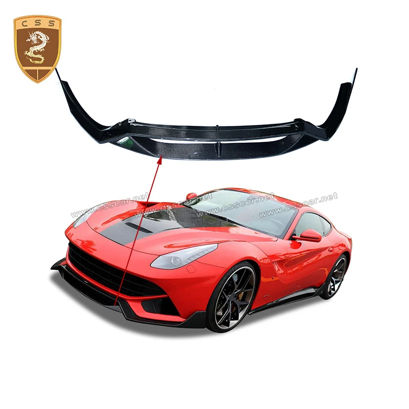 Full Carbon Fiber Front Bumper Lip Spoiler Case for Ferrari F12 Berlinetta D Style Head Chin Shovel Protector Car Styling