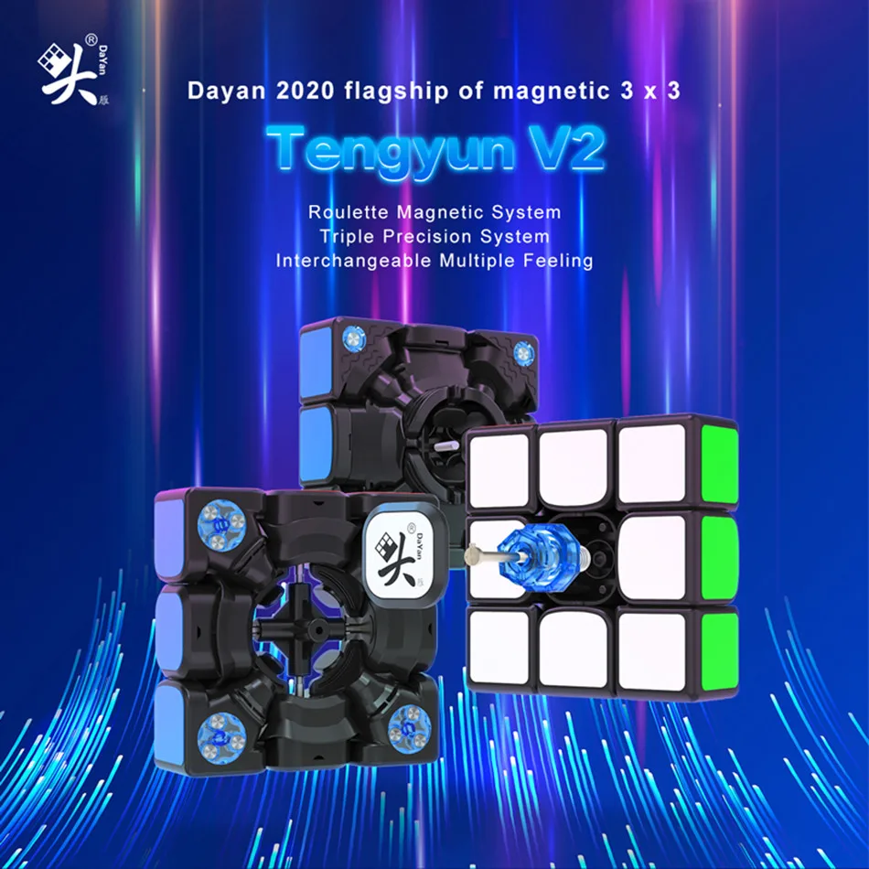 Dayan tengyun V2 M Magnetic 3x3x3 Speed Cube Cubo Magico 3x3 with Magnets Educational Toys for kids Gifts Tengyun V2M Gift Game