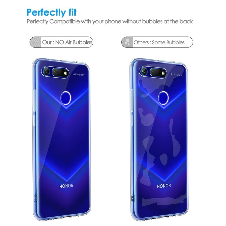 Soft TPU Silicone Phone Case for Huawei Honor View 20 V20 Transparent Back Cover Shell 360 Protective Shockproof View20 6.4 Capa