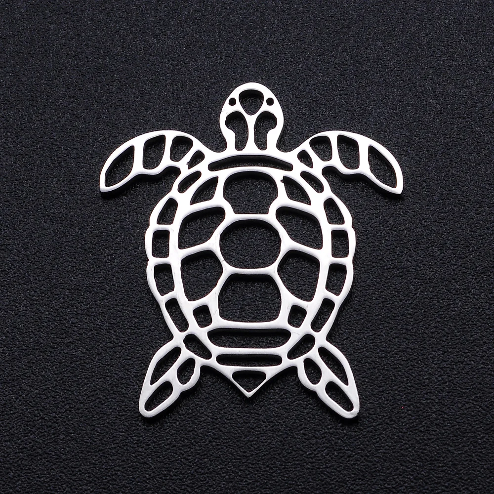 5pcs/lot Hollowe Turtle DIY Charms Wholesale 316 Stainless Steel Rabbit Connectors Charm Elephant Wolf Bird Jewelry Pendant