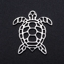 10pcs/lot Hollowe Turtle DIY Charms Wholesale 316 Stainless Steel Rabbit Connectors Charm Elephant Wolf Bird Jewelry Pendant