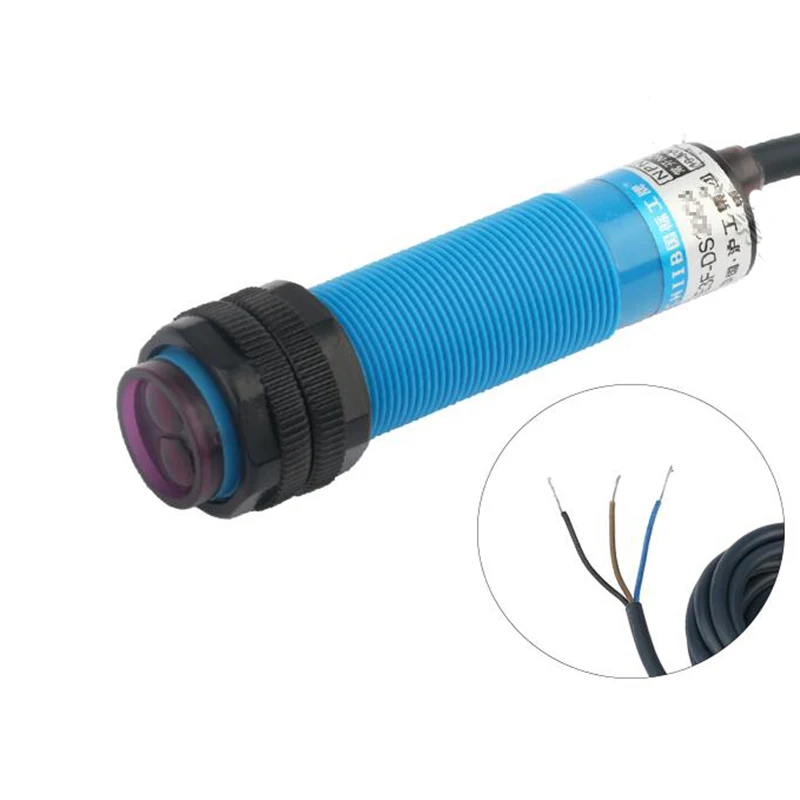 2m A grade NPN NC Retro-reflective Photocell Photoelectric Switch Motion Sensor Objects Automatic Door Opener Sensor Counting