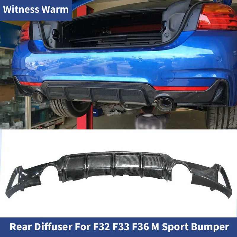 Carbon Fiber 4 Series Car Rear Bumper Diffuser Lip Spoiler for Bmw F32 F33 F36 m Sport Mtech Bumper Only 13-19 435i 420i 428 Frp