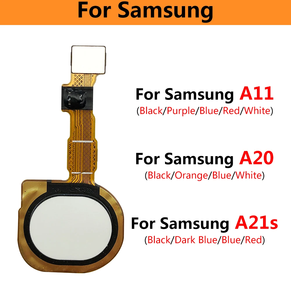 

5 шт., кнопка «Домой» для Samsung A11 A115 A20 A205F A21S A217 Touch ID, сканер отпечатков пальцев, гибкий кабель, функции возврата