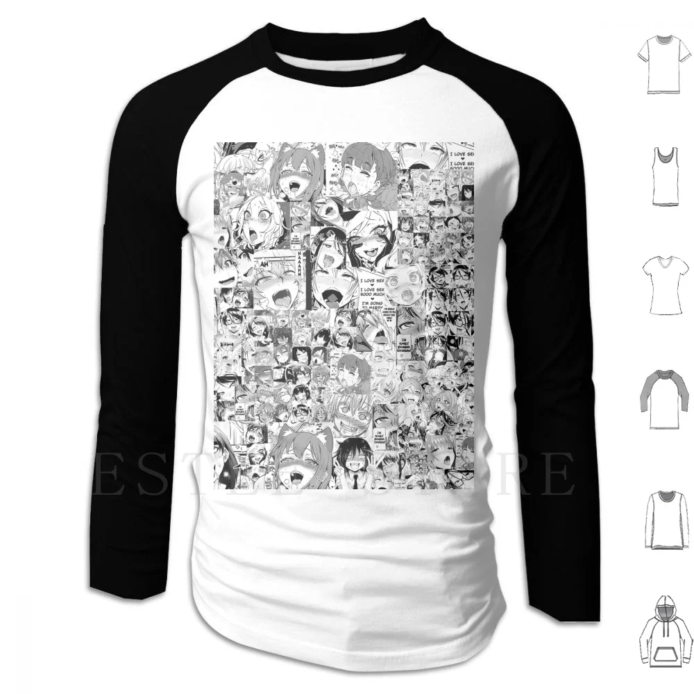 

Waifus Hoodies Long Sleeve Waifu Sexy Anime Sleeve Japan Black White