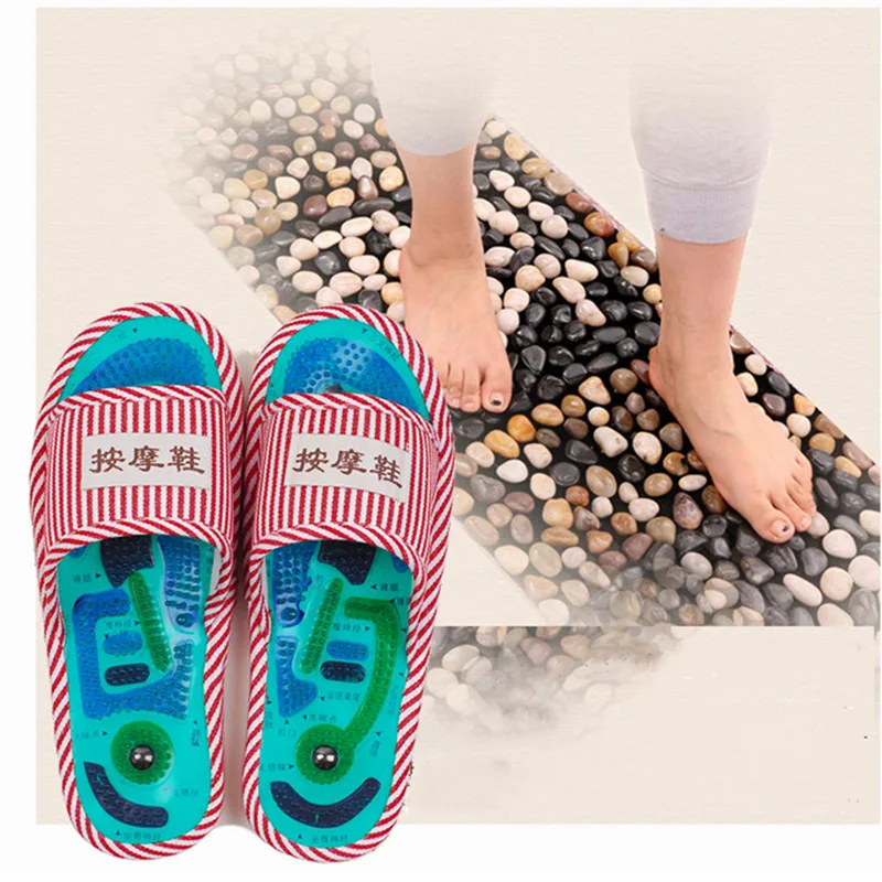 Acupuncture Magnetic Foot Massage Slippers Sandals Acupuncture Reflexology Pain Relief Slippers Shoes Health Shoe Feet Care