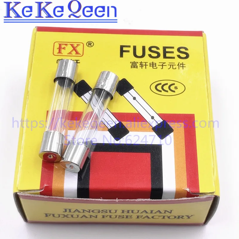 100PCS NEW 250V 6*30 0.5A 1A 2A 3A 4A 5A 6A 7A 8A 10A 12A 15A 20A 25A 30A 6*30mm Fast Blow Glass Fuses Insurance Tube original