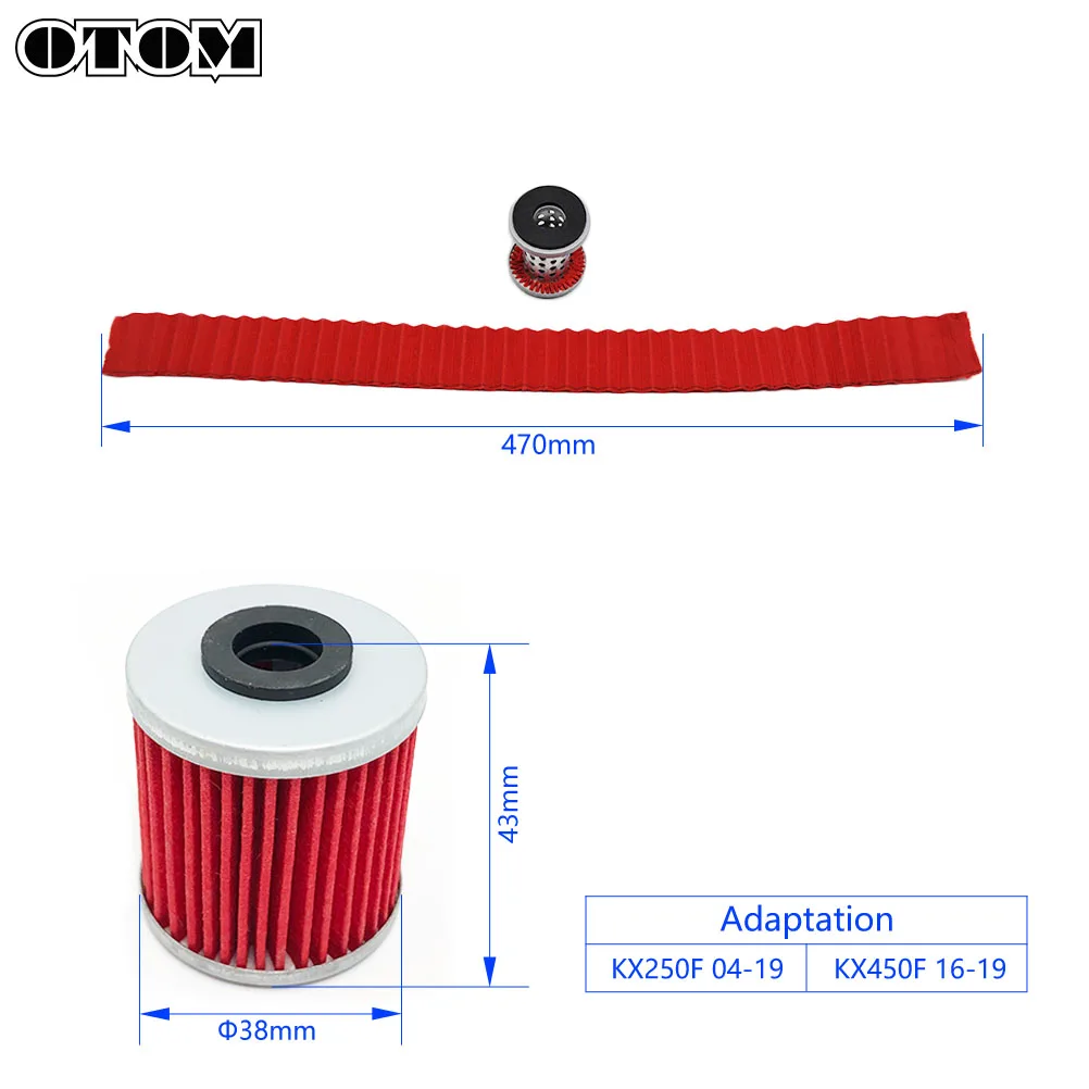 OTOM Motorcycle Oil Filter For KAWASAKI KX250F 2004-2019 KX450F 2016-2019 SUZUKI RMZ 250 450 Motocross Dirt Bike Engine Parts