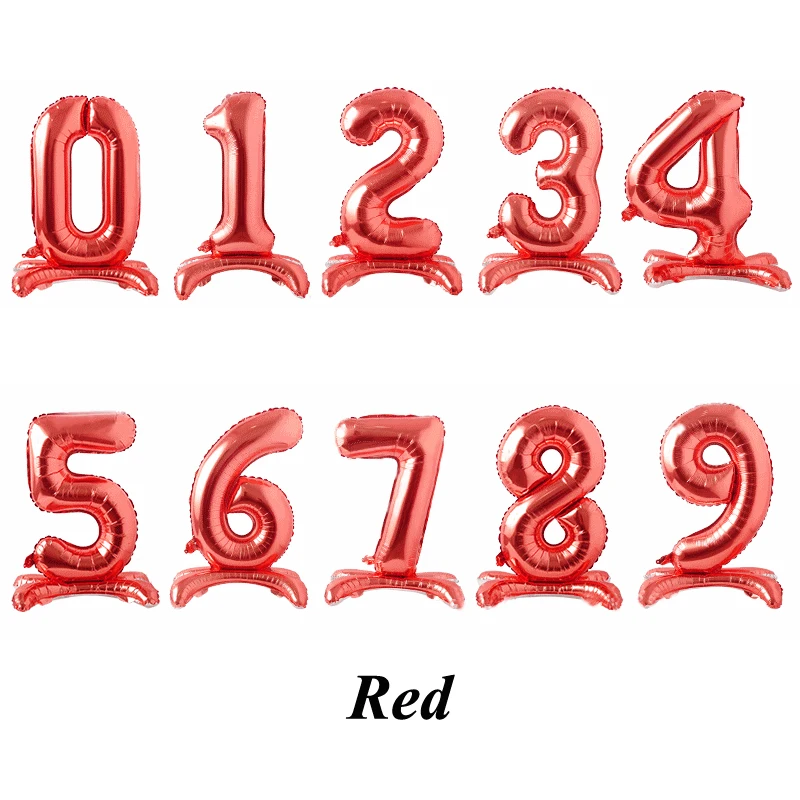 1PC 32inch Rose gold silver standing Foil Number Balloons New Figures Inflatable Balls Baby Shower Birthday Wedding Decoration