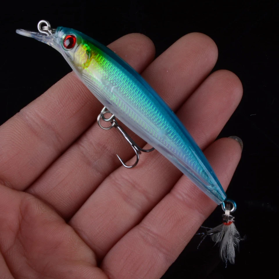 Fishing Lure Minnow Wobblers Pencils Hard Bait with Feather Hooks Fishing Tackle 7G 9CM Isca Artificial Bait Crankbaits Swimbait